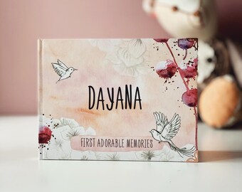 Libro de recuerdos personalizado para bebés: diario de recuerdos del primer año, hito y foto como regalo.