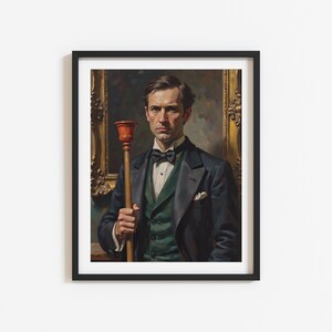 Renaissance Gentleman hält Plunger Print, lustige Toilette Wand Kunst zum ausdrucken, Vintage klassische humorvolle Badezimmer Poster (digitaler Download)