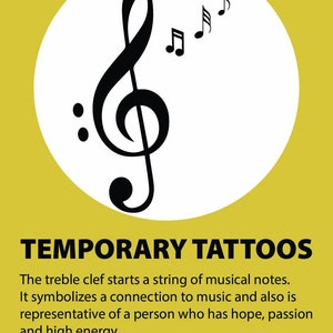 MUSIC TATTOO 2) LARGE temporary tattoo designs