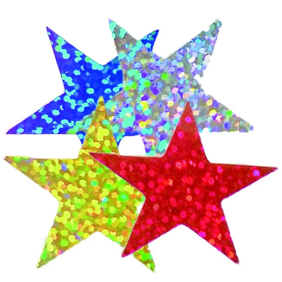 Glitter Stars, Glitter Stickers, Vinyl Star Stickers, Glitter