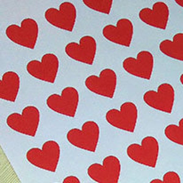 Stickers, Labels 108 Piece Red 3/4" x 3/4" (0.75" x 0.75") mini heart stickers, different colors, sizes, and quanities for bigger sizes.