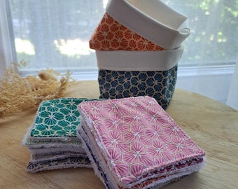 Panier Avec Cotons Démaquillants Réutilisables En Coton Et Bambou - Multicolore, Neuf
