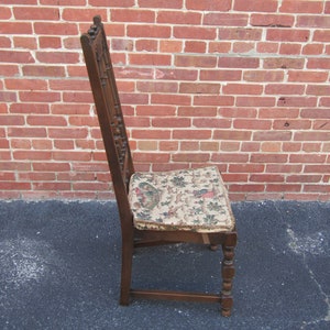 Set of 6 English Old Colonial Yorkshire Dining Chairs Gothic Antique High Back Solid Elm image 2