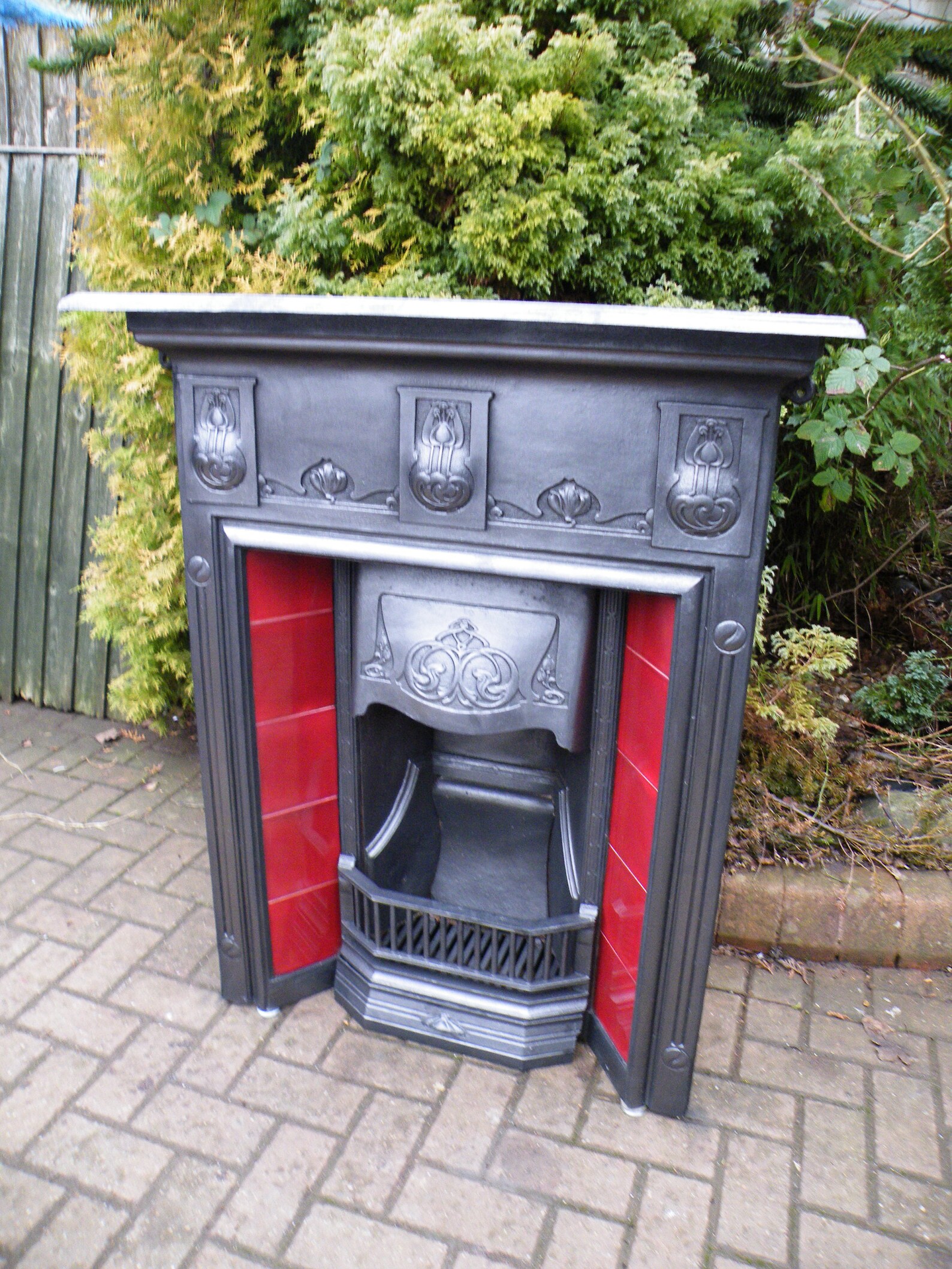 Antigua chimenea de combinación de hierro fundido inglés Art | Etsy