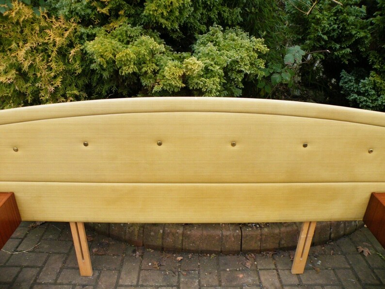 Vintage Teak Padded Double Headboard 1960s 70s Retro Funky Etsy