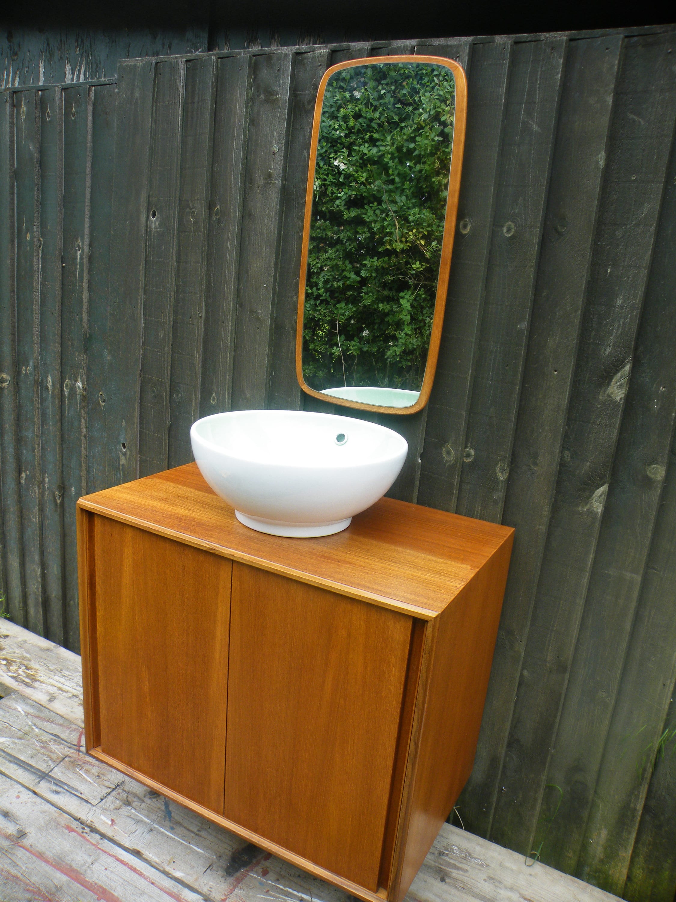 MCM Teak Danish Bathroom Vanity with Laufen Sink 1970s Mid | Etsy