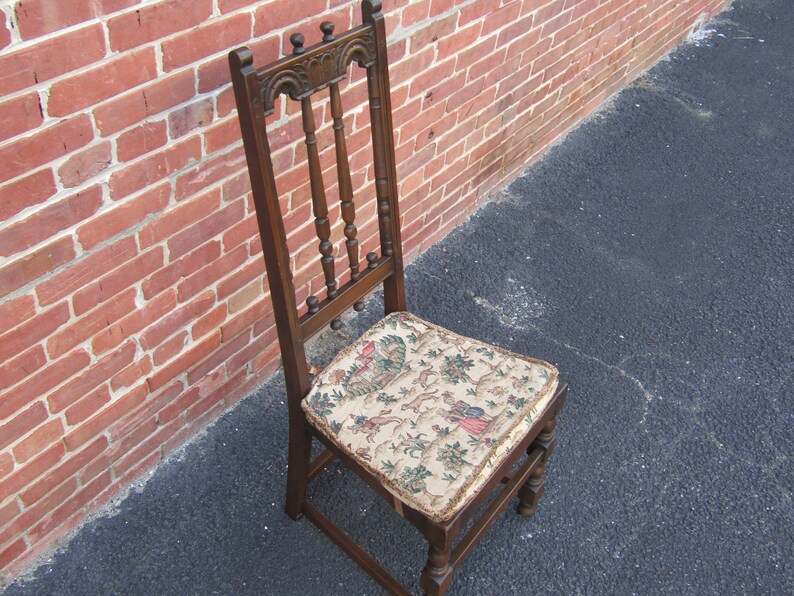 Set of 6 English Old Colonial Yorkshire Dining Chairs Gothic Antique High Back Solid Elm image 8