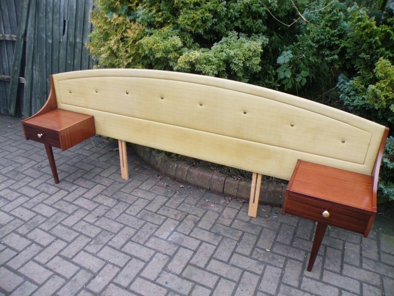 Vintage Teak Padded Double Headboard 1960s 70s Retro Funky - Etsy