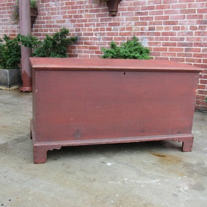 19th c Red paint decorated Pennsylvania blanket chest image 1
