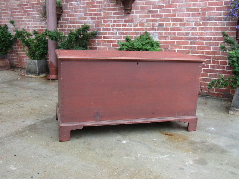 19th c Red paint decorated Pennsylvania blanket chest image 1