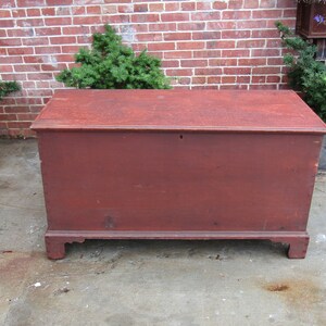 19th c Red paint decorated Pennsylvania blanket chest image 7