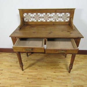 English Victorian Pine Washstand With Tiles in Back 1890s - Etsy