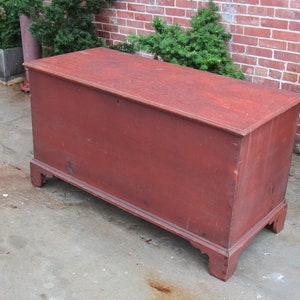 19th c Red paint decorated Pennsylvania blanket chest image 9