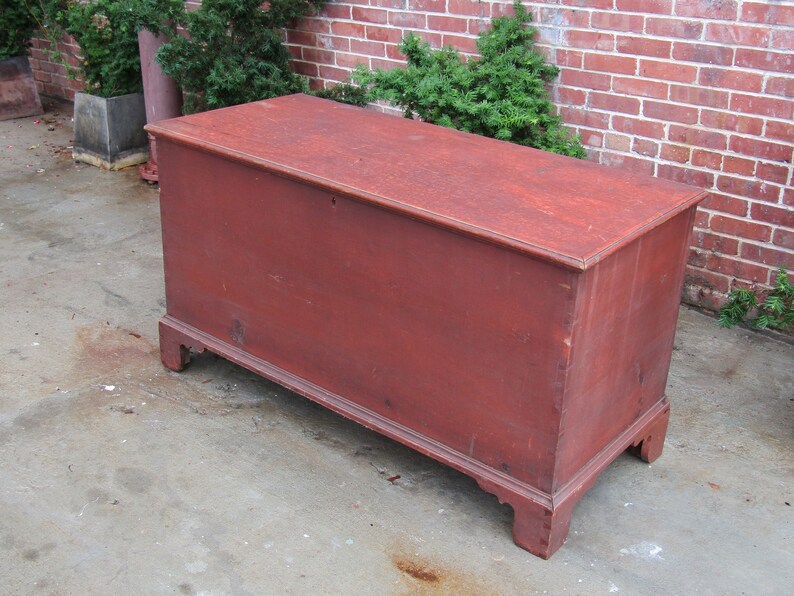 19th c Red paint decorated Pennsylvania blanket chest image 9