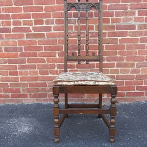 Set of 6 English Old Colonial Yorkshire Dining Chairs Gothic Antique High Back Solid Elm image 7