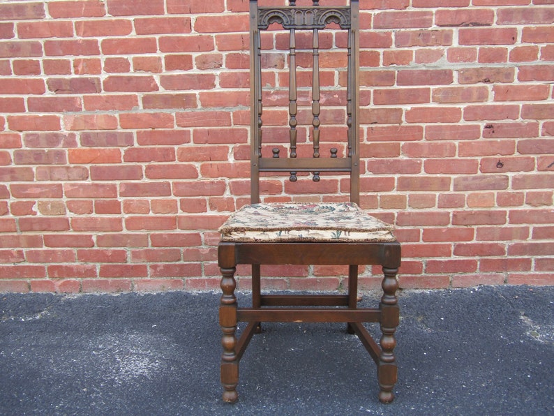 Set of 6 English Old Colonial Yorkshire Dining Chairs Gothic Antique High Back Solid Elm image 7