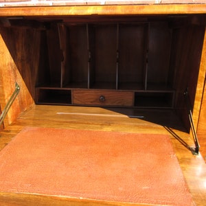 Unusual English Art Deco side by Side Desk Bookcase China Cabinet with Hidden Chair 1920s image 9