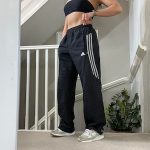 Adidas Loose Fit Mesh lined Tracksuit Bottom Track Pants Size L unisex Rare Vintage 00s Black zdjęcie 1