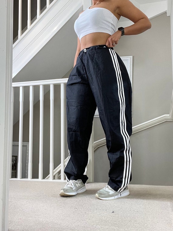 Adidas Loose Fit Straight Leg Track Pants Trackies Tracksuit