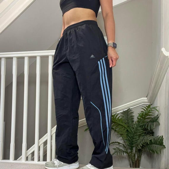 Rare Adidas Wide-leg Loose Fit Windbreaker Tracksuit Bottom Track