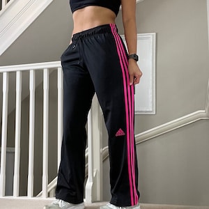 Adidas pink sale stripe pants
