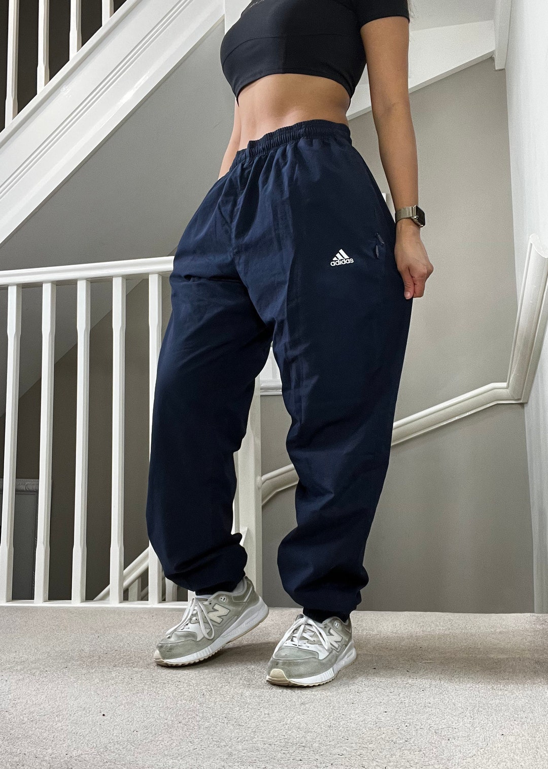 Adidas Baggy Fit Tapered Leg Cotton Lined Track Pants Size XL - Etsy Denmark