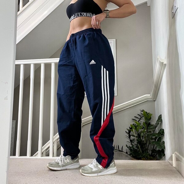 Adidas Baggy Fit Tracksuit Bottom Track Pants Size M unisex Rare Vintage 00s