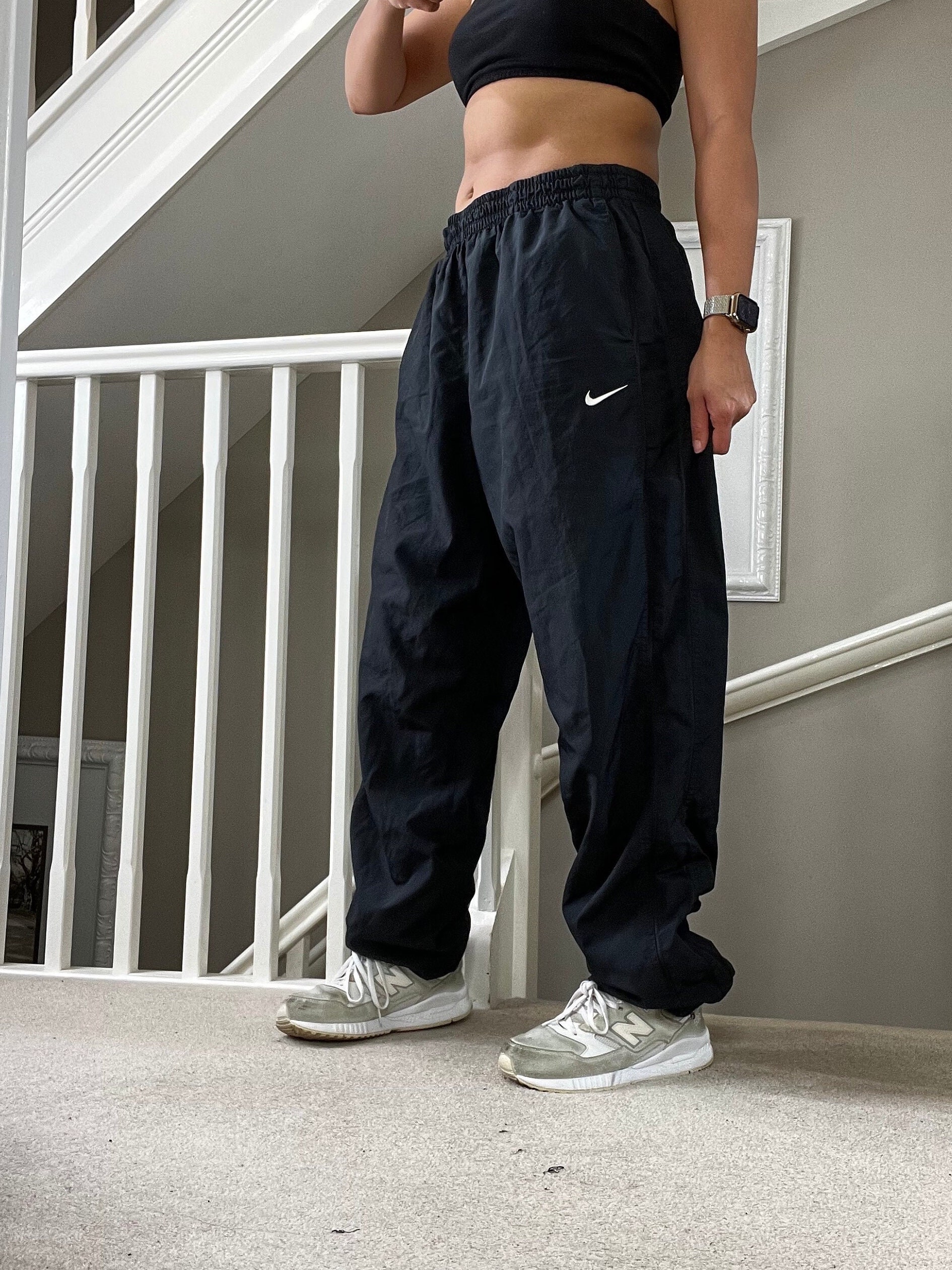 Nike Black Baggy Fit Mesh Lined Track Pants Size 2XL unisex