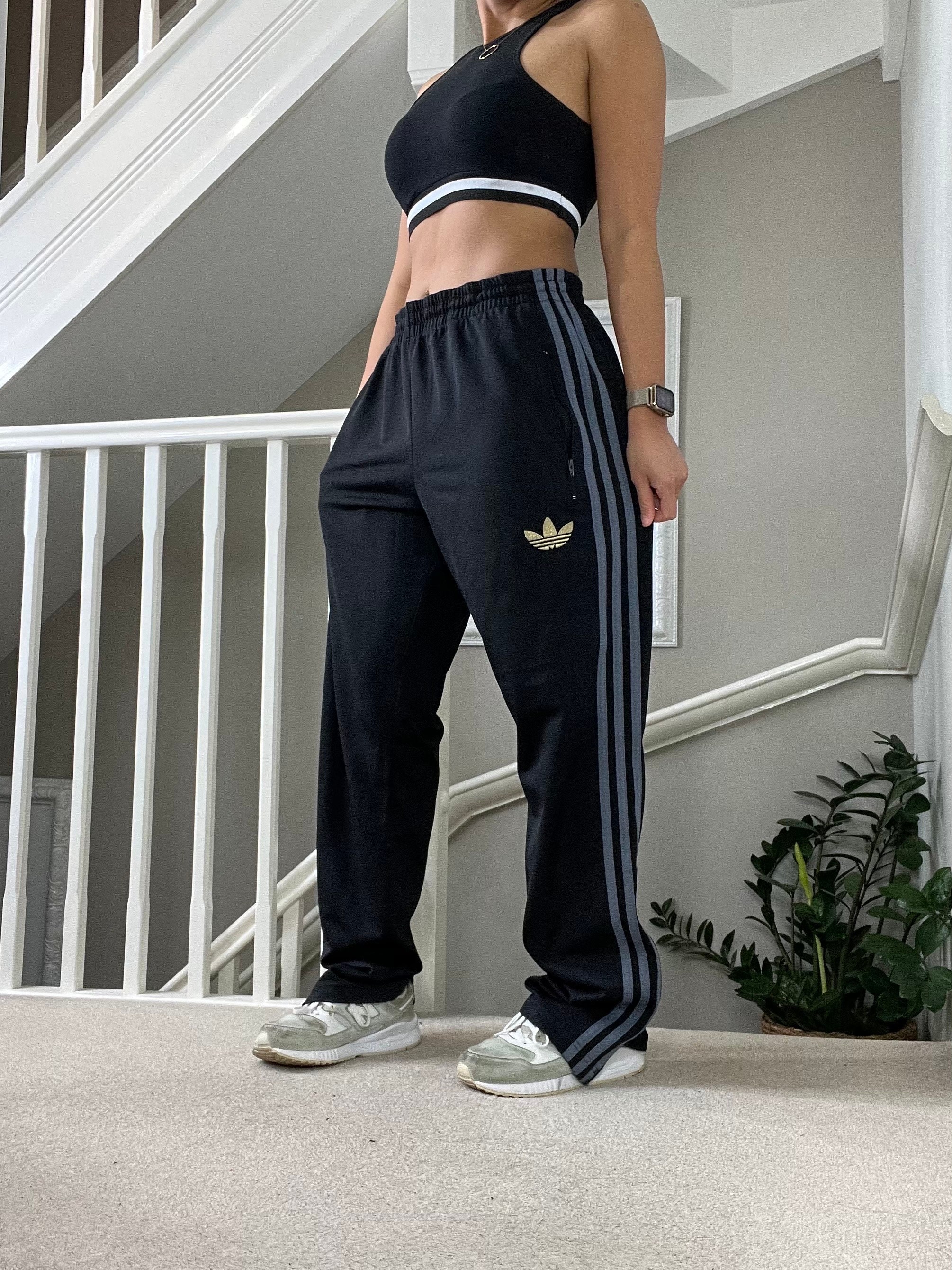 adidas, Pants & Jumpsuits, Adidas Track Pants Womens Small Black Snaps  Tearaway 9s Y2k