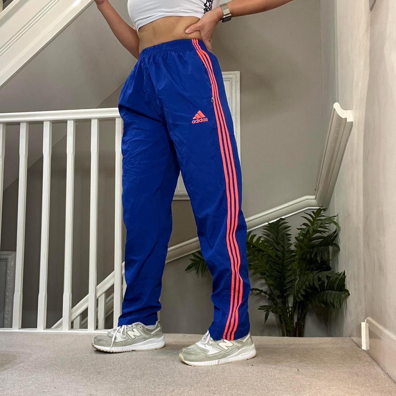 Vintage 90s y2k Adidas Cargo Track Pants Orange Blue 3