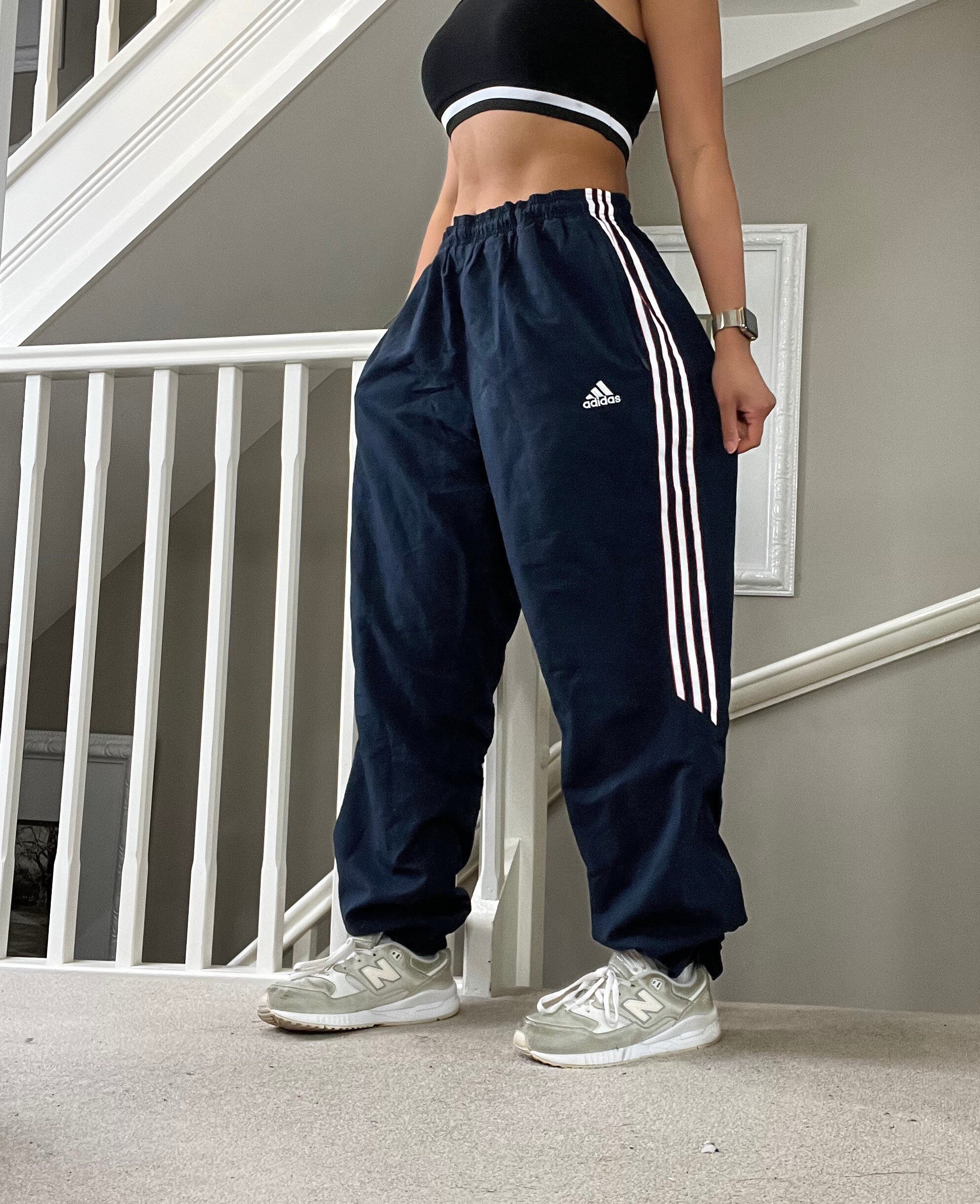 Adidas Bottoms Vintage Retro Y2K Baggy Cuffed Leg Etsy