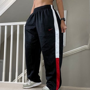 VINTAGE Nike Pants Mens XXL Tear Away Snap Off Track Side Stripe Y2K 2000s  Heavy