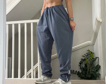 Adidas Baggy Fit Softshell Grey Tracksuit Bottom Sweatpants Size 2XL unisex Rare Vintage 00s