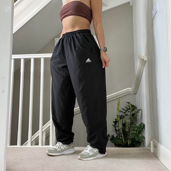 Adidas Golf Pants Tracksuit Bottom Track-pants Wide Leg Size L unisex Rare Vintage 00s black colourway streetwear