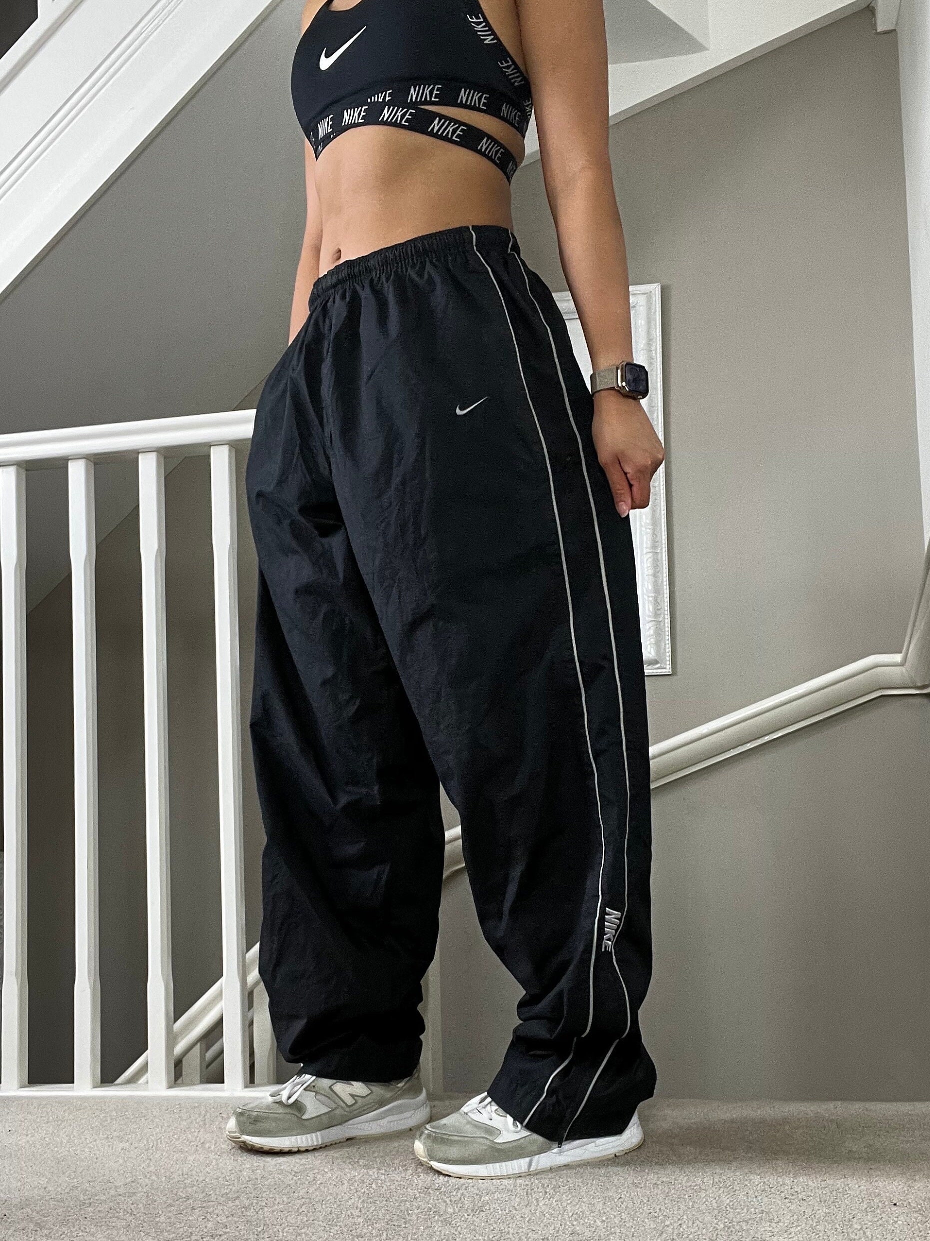 True Vintage Nike in Stripes Loose Fit Windbreaker Track Pants Size XL  Unisex Black - Etsy