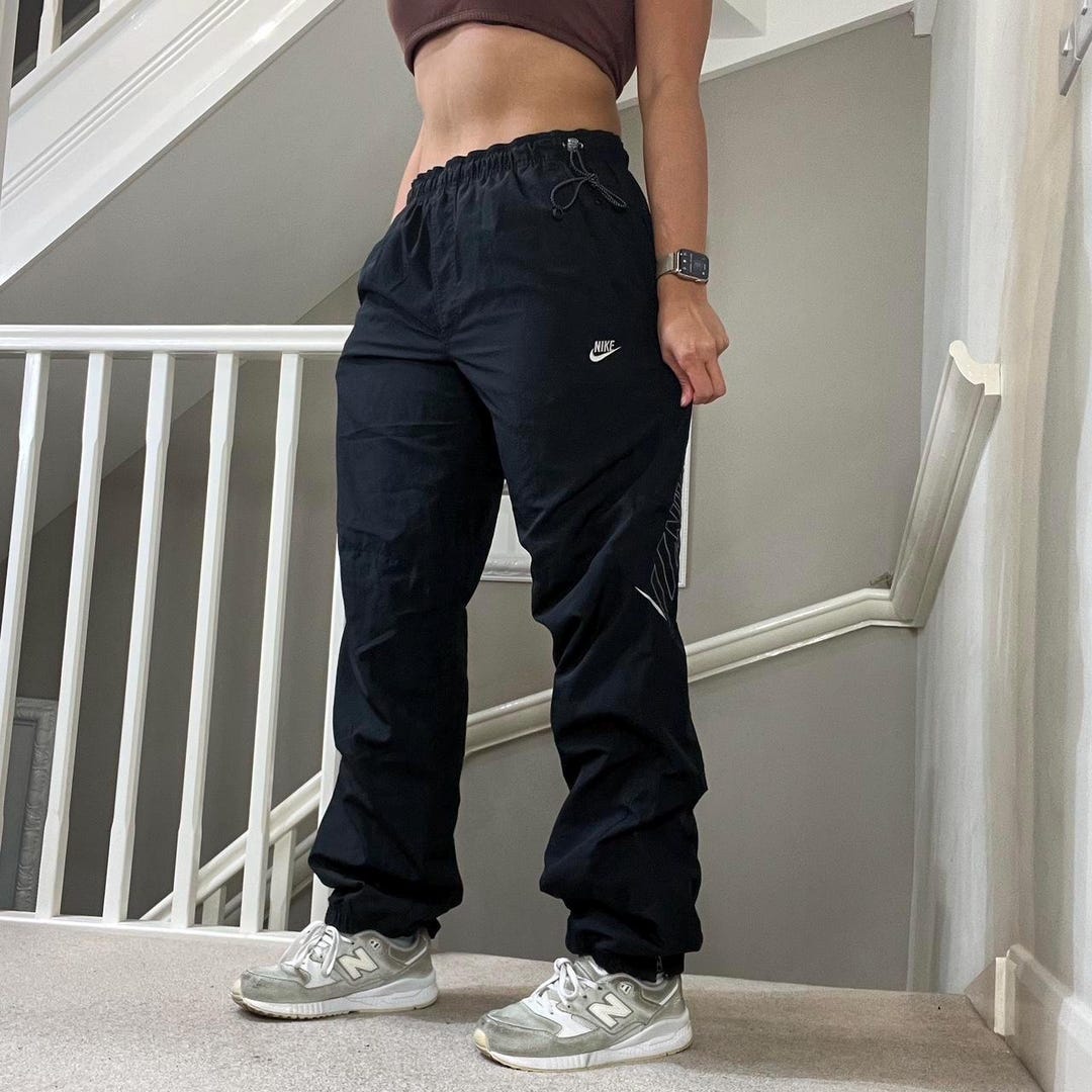 Nike Air Baggy Fit Windbreaker Track Pants Tracksuit Bottom Black Colourway Size M Unisex Retro Vintage Rare Etsy