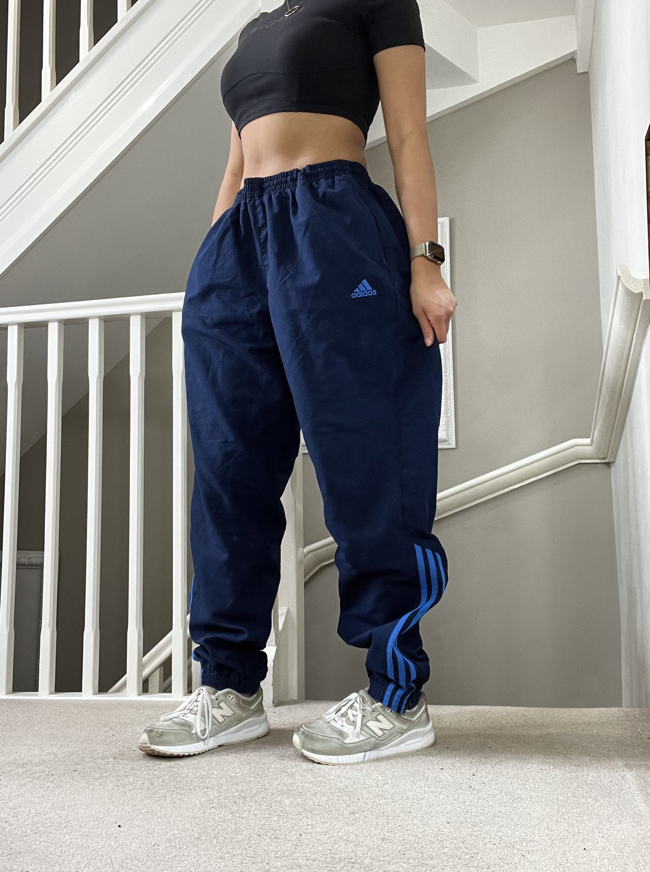Controverse Zichtbaar Lift Adidas Blue Baggy Fit Tapered Leg Shell Track Pants Size XL - Etsy