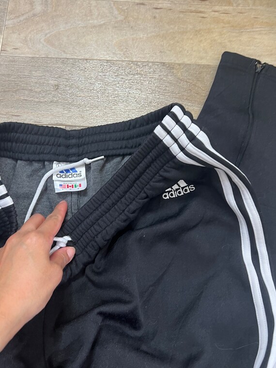 Adidas Tapered Loose Fit Softshell Trainingsanzug Jogginghose Jogginghose GroBe L unisex Vintage Y2K Schwarz mit weiBen Streifen Etsy