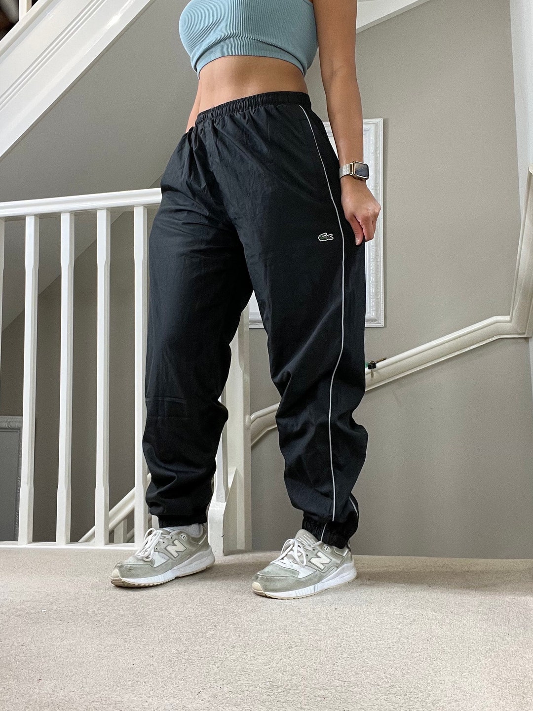 Lacoste Baggy Fit Windbreaker Track Pants Size S Unisex Etsy