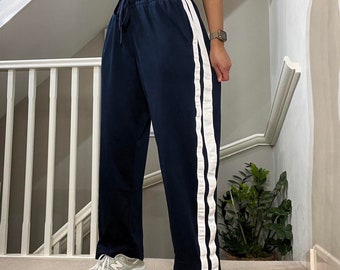 Nike Loose Fit Straight Leg Low-waist Soft Tracksuit Bottom Track-pants Size L unisex Rare Vintage 00s blue white colourway festival