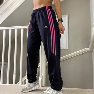 Pink Pants Neon Colors Women Track Pants Vintage 80s Windbreaker Pants  Running Trousers Sporty Athletic Gym Workout Elastic Waist Large Size 