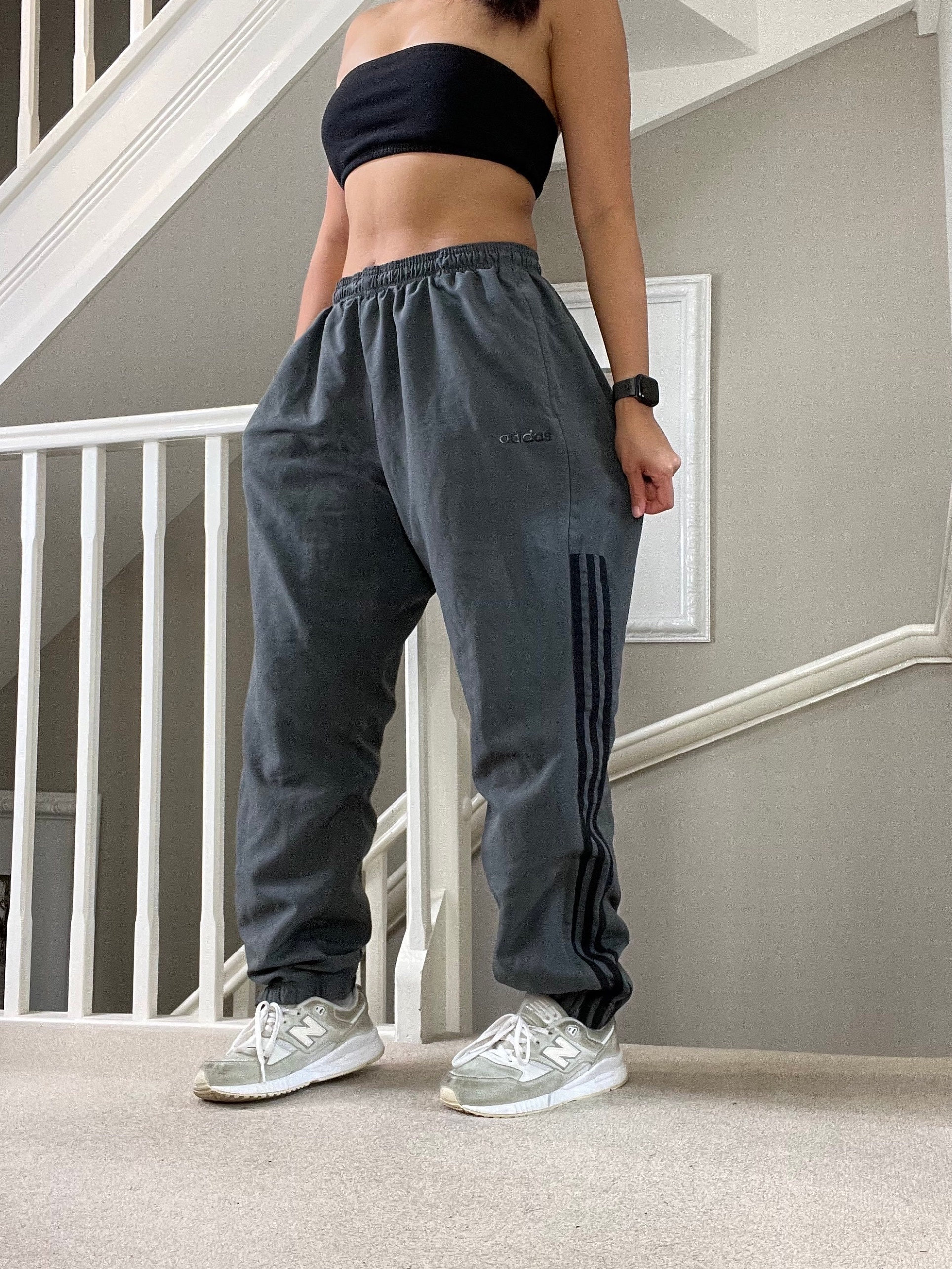 Vintage Adidas 3 Stripes Baggy Track Pants, Women's Fashion, Bottoms, Other  Bottoms on Carousell