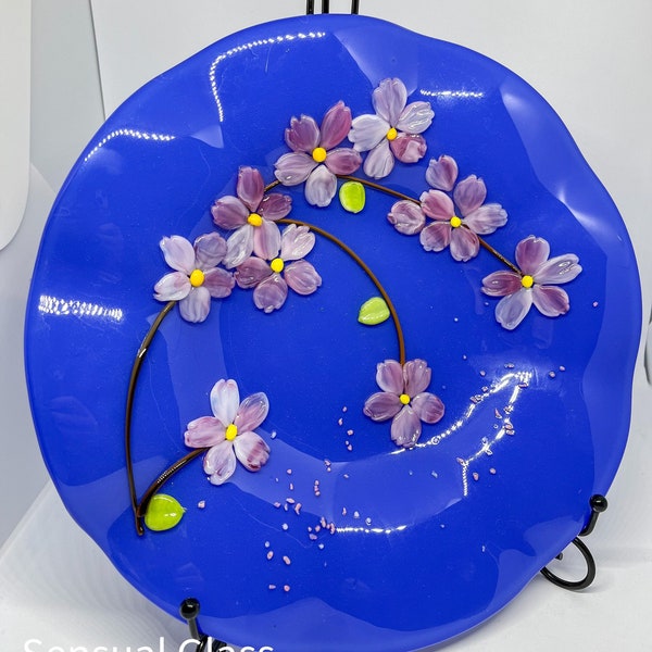 Glass Plate Flower Etsy