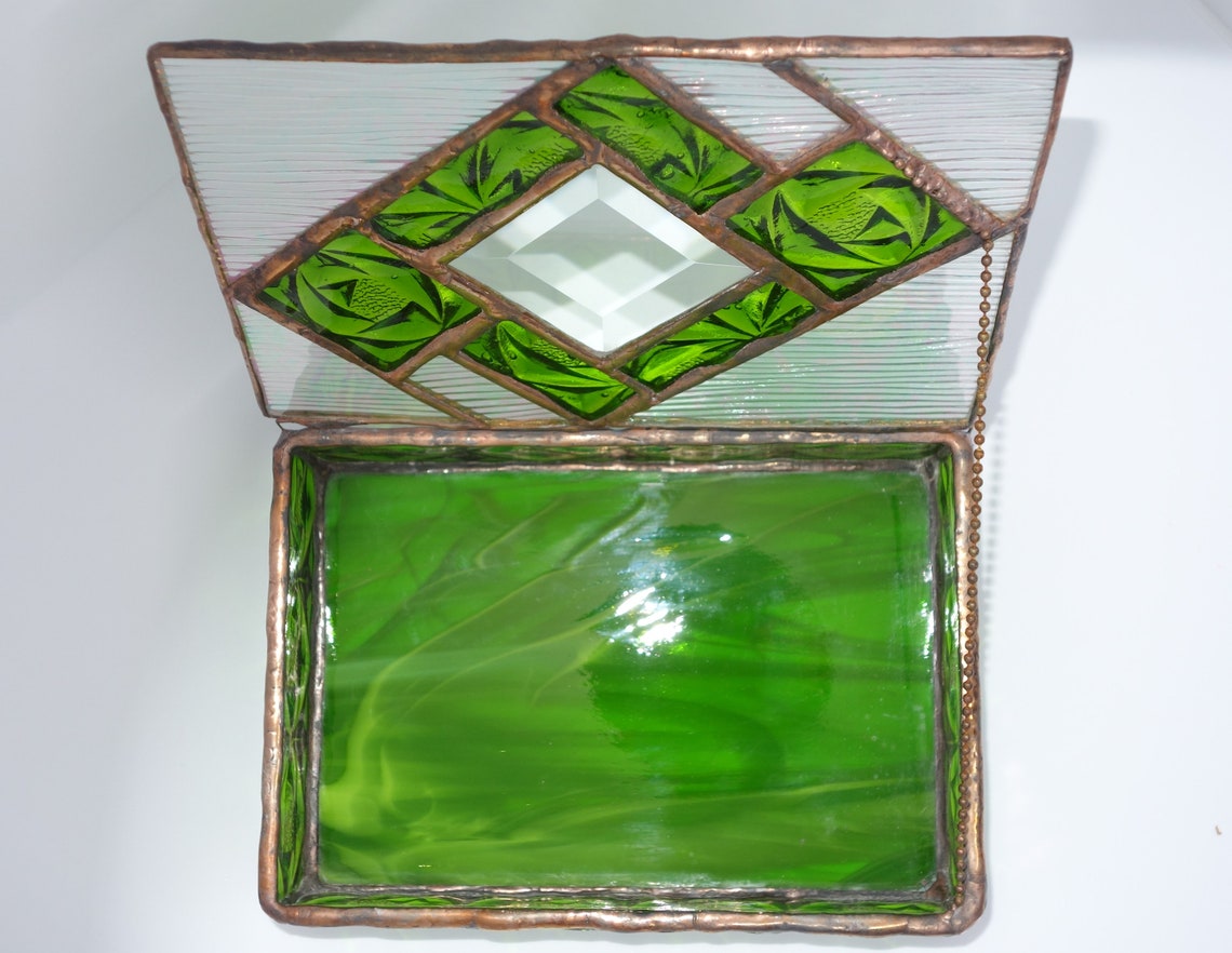 Stained Glass Box Jewelry Box Glass Box Jewelry Holder Etsy