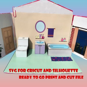 Pop up Book / pop up dollhouse book /  Cricut projects / PDF paper craft template / SVG files for cricut