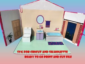 Pop-up Paper Dolls House Diorama Bedroom Printable Craft With Bed and ...
