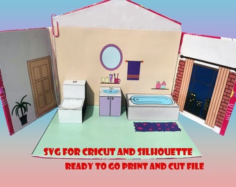 Pop up Book / pop up dollhouse book /  Cricut projects / PDF paper craft template / SVG files for cricut