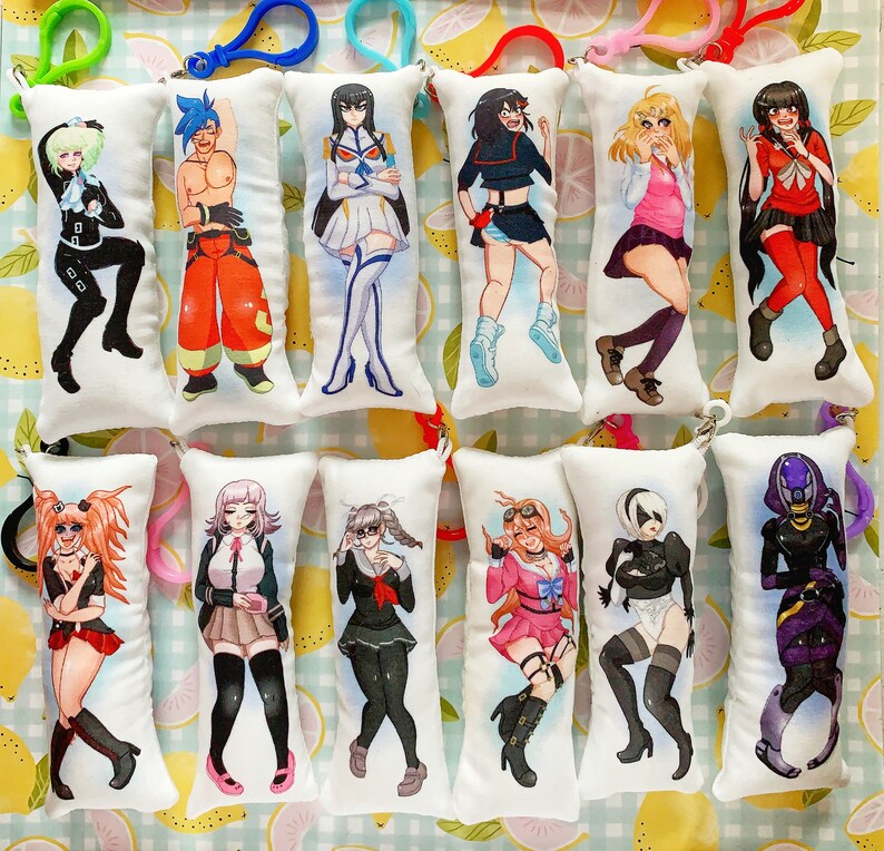 LAST CHANCE Mini Dakimakura Anime Pillow Keychains image 2