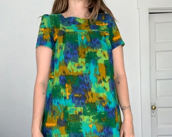 1960's Linen mini tent dress