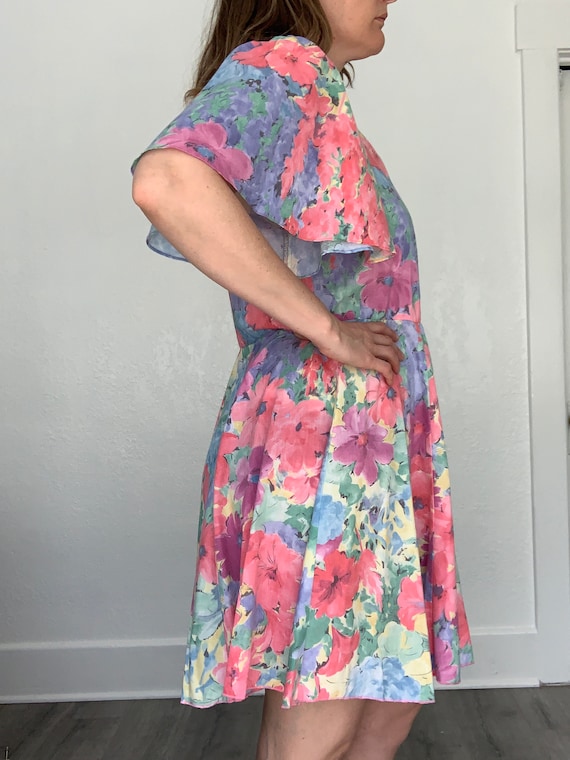 1980's flirty floral springtime dress - image 2